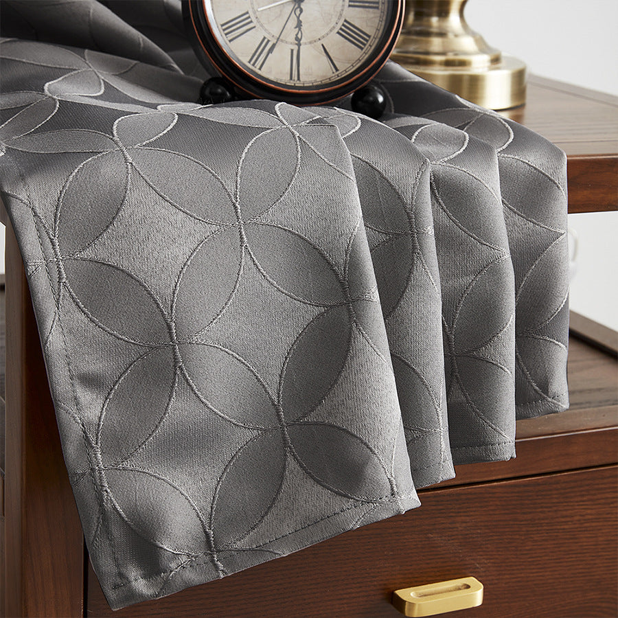 Rideau en jacquard gris foncé. Dark Gray Bedroom Living Room Jacquard Blackout Window.