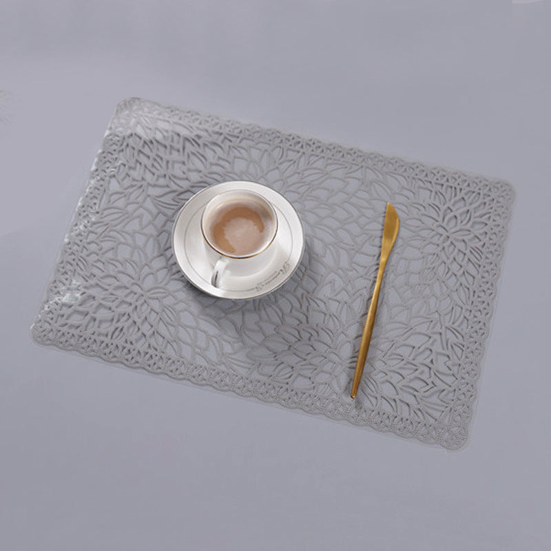 Round Lace Flower PVC Coaster Mat Placemats