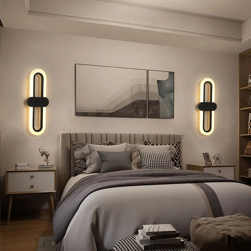 Lampe murale led 3 couleurs,minimaliste. Minimalist living room wall led three-color changing, balcony lamp.