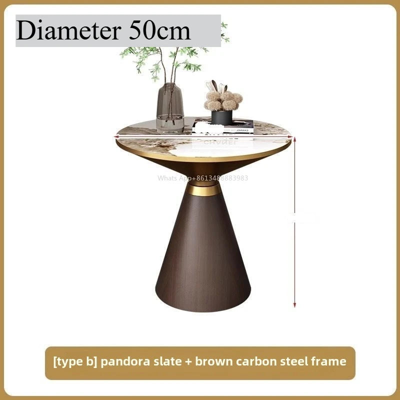 Table basse ronde élégante, 50cm de diamètre.