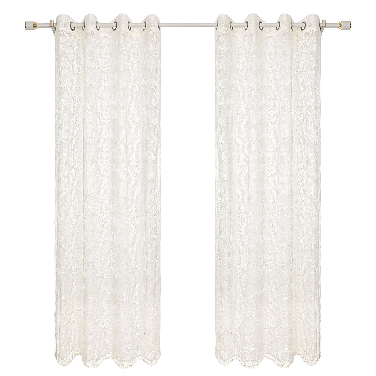 Rideau en toile imprimée motifs fleuris. Curtain Grid Curled Flower Print Window Curtain Screen