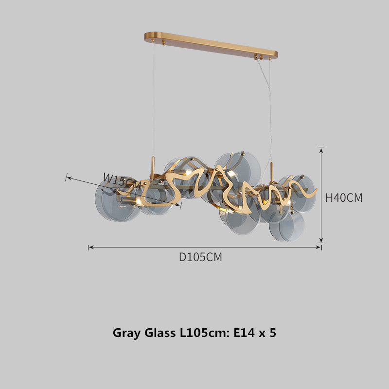 Lustre en verre minimaliste pour salle à manger, cuisine ou bar