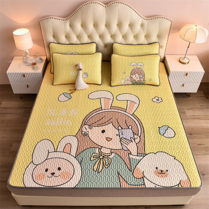 Parure de lit pour enfant 90x190cm. Bed Mattress Cover Silky Latex Pillowcase Set