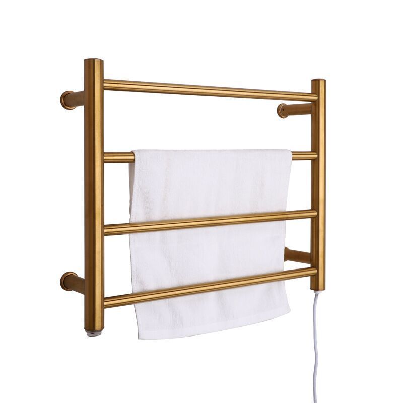Porte-serviettes chauffant en acier inoxydable pour salle de bain.