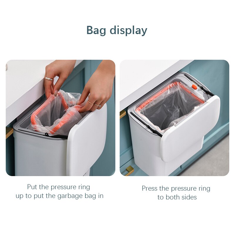 Poubelle miniature pour cuisine. Kitchen Sliding Cover Trash Can Wall-Mounted.