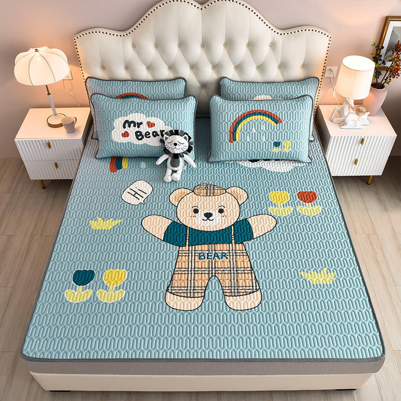 Parure de lit pour enfant 90x190cm. Bed Mattress Cover Silky Latex Pillowcase Set