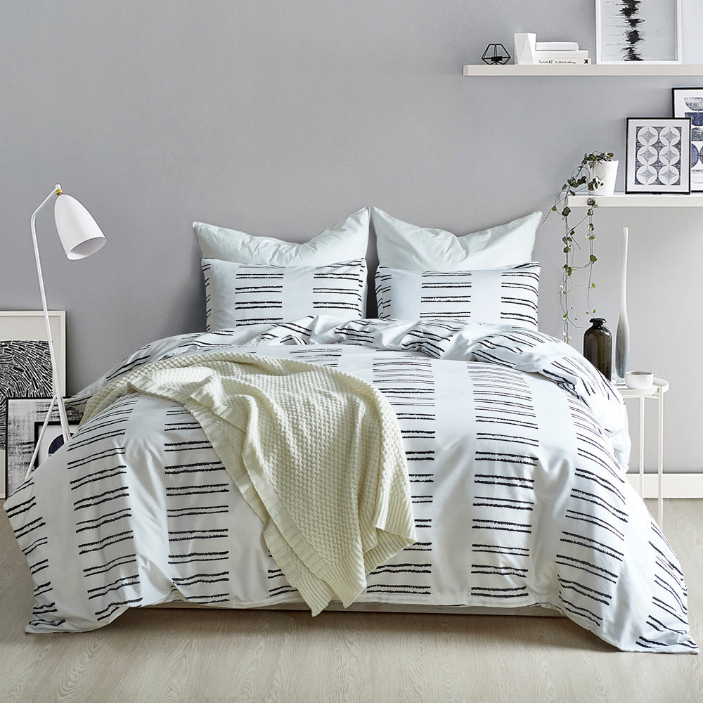 3-piece bedding set. Modern Print Bedding Set: Duvet Cover and Pillowcases.