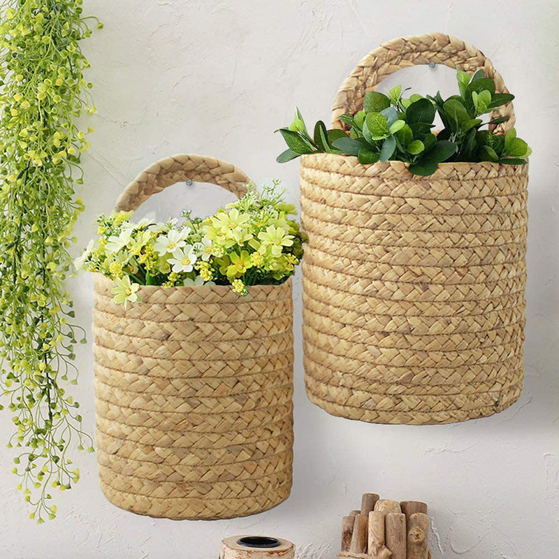 Panier suspendu tissé en osier pour plantes de jardin ou rangement pour chambre