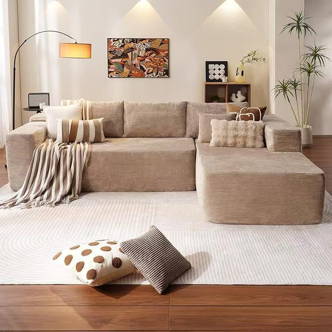 Sofa d'angle confortable. Sofa Minimalist Installation-free Modern Style Home Comfortable.