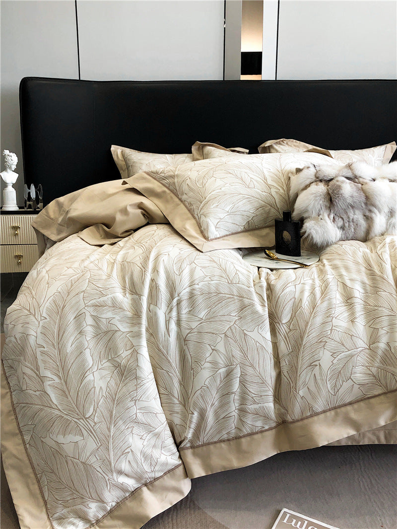 Parure de lit en coton imprimé, 4 pièces.