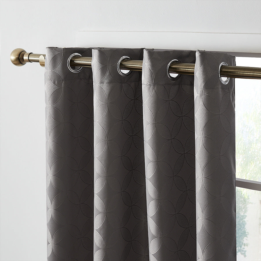 Rideau en jacquard gris foncé.  Dark Gray Bedroom Living Room Jacquard Blackout Window.