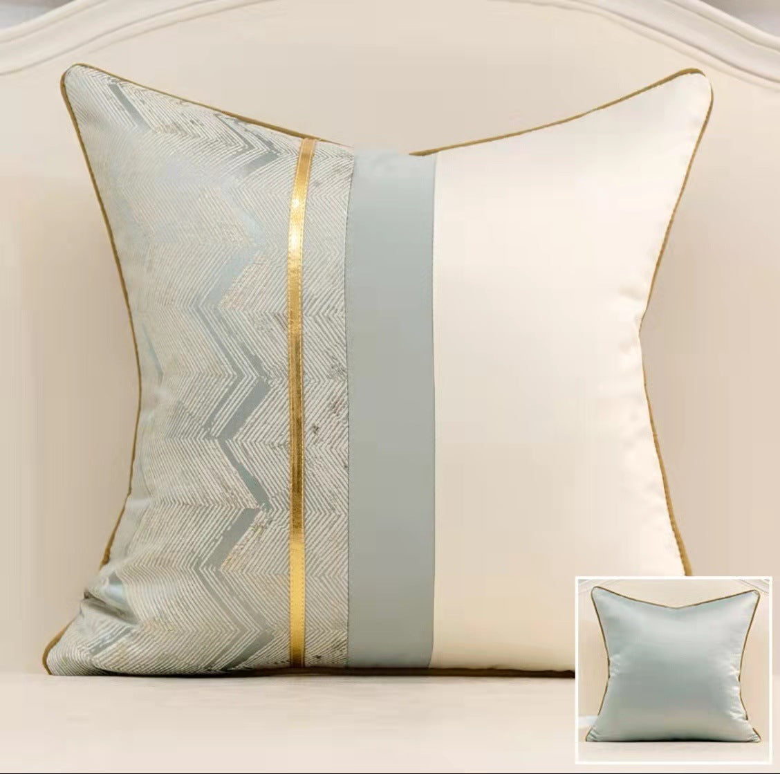 Housse de coussin de luxe en satin. Home Fashion Splicing Pillow Cover Room Decoration