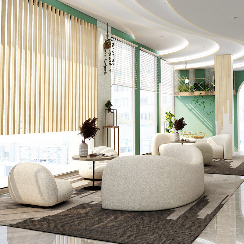 Canapé design luxe en laine d'agneau. Lamb Wool Living Room Fabric Sofa