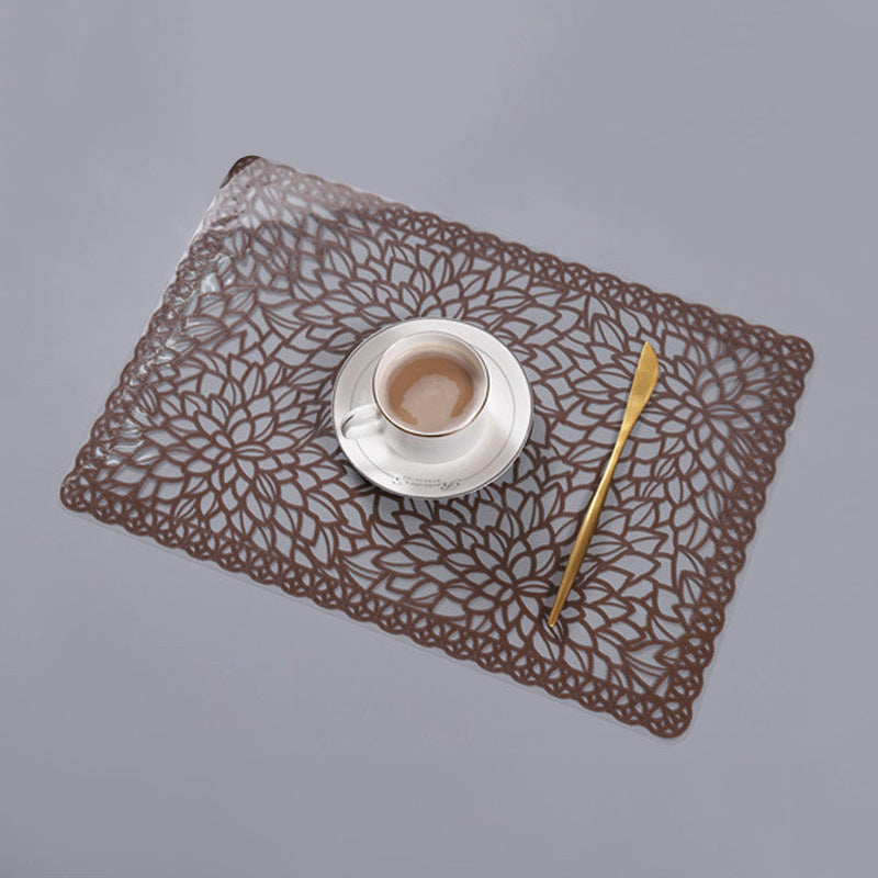 Round Lace Flower PVC Coaster Mat Placemats