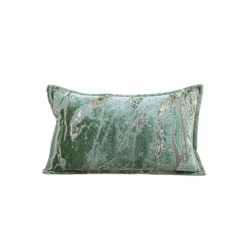 Coussin de canapé léger de luxe de style chinois vert émeraude.