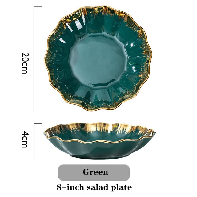 Plat luxueux en céramique. Ceramics Vegetable Fruit Salad Bowls And Plates.