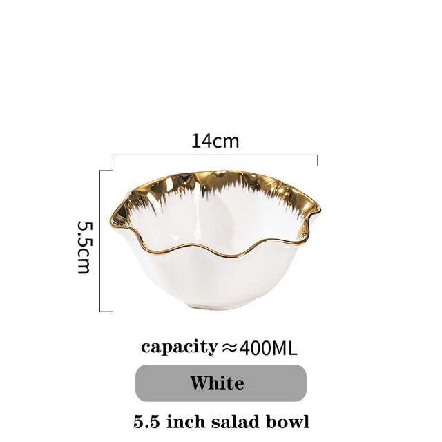 Plat luxueux en céramique. Ceramics Vegetable Fruit Salad Bowls And Plates.
