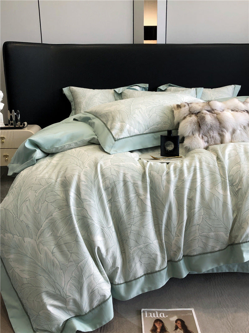 Parure de lit en coton imprimé, 4 pièces.