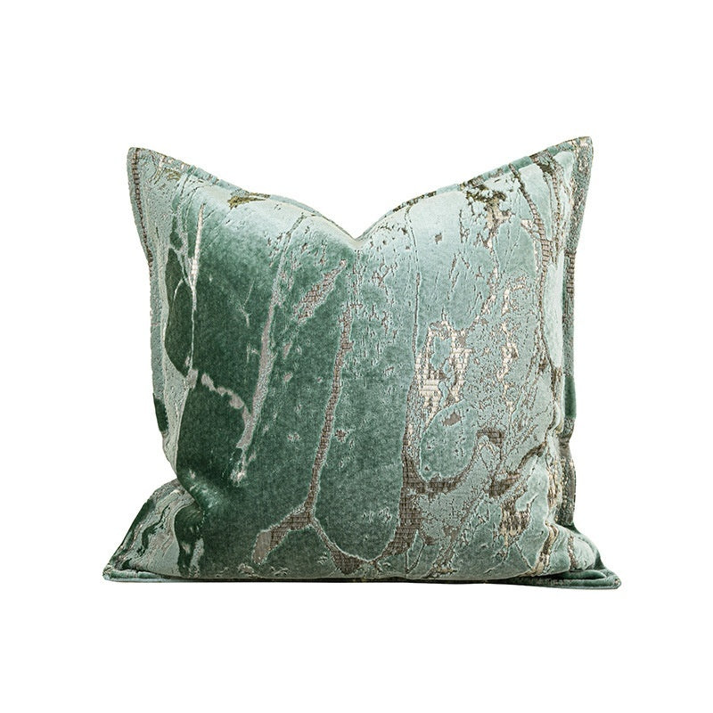 Coussin de canapé léger de luxe de style chinois vert émeraude.