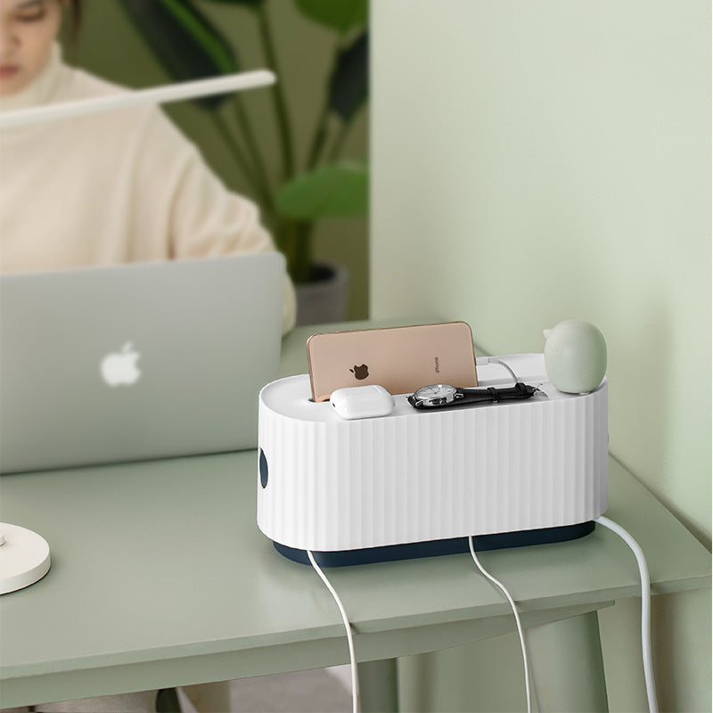 Boite de rangement pour prise et cable. Case Cable Storage Box Anti Dust Charger Organizer