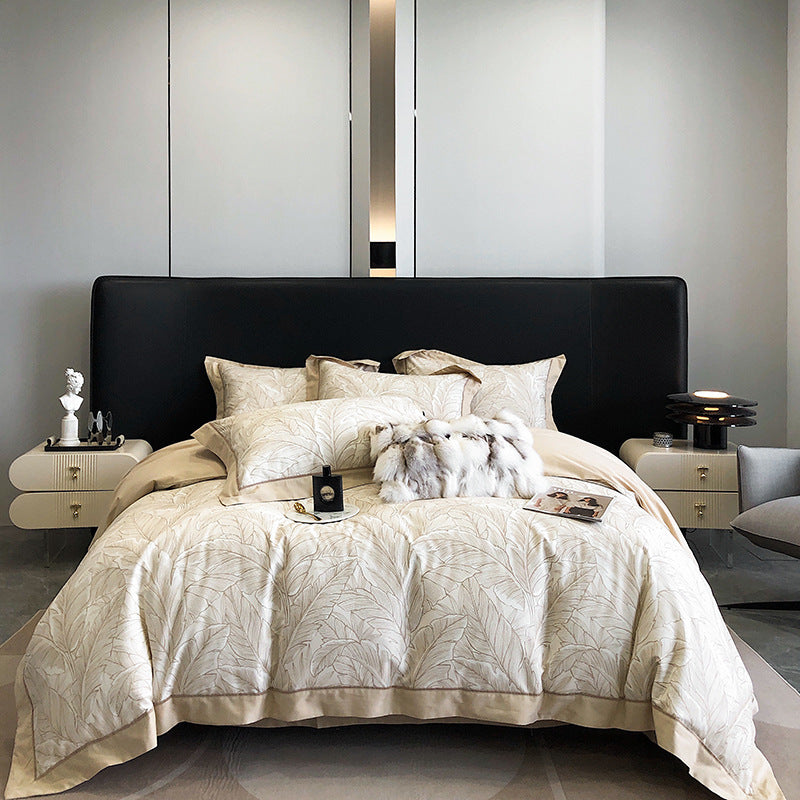 Parure de lit en coton imprimé, 4 pièces.