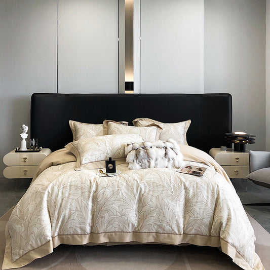 Parure de lit en coton imprimé, 4 pièces.