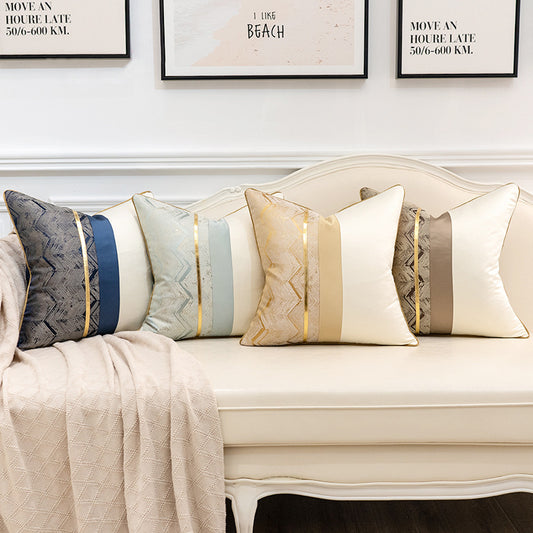 Housse de coussin de luxe en satin. Home Fashion Splicing Pillow Cover Room Decoration