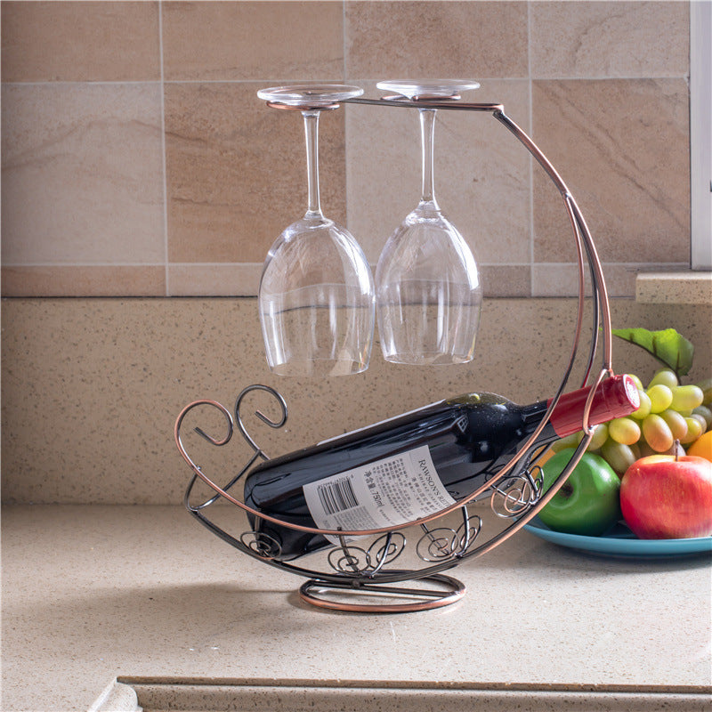 Support pour bouteille et verre de champagne. Creative Retro Wine Rack European Style.