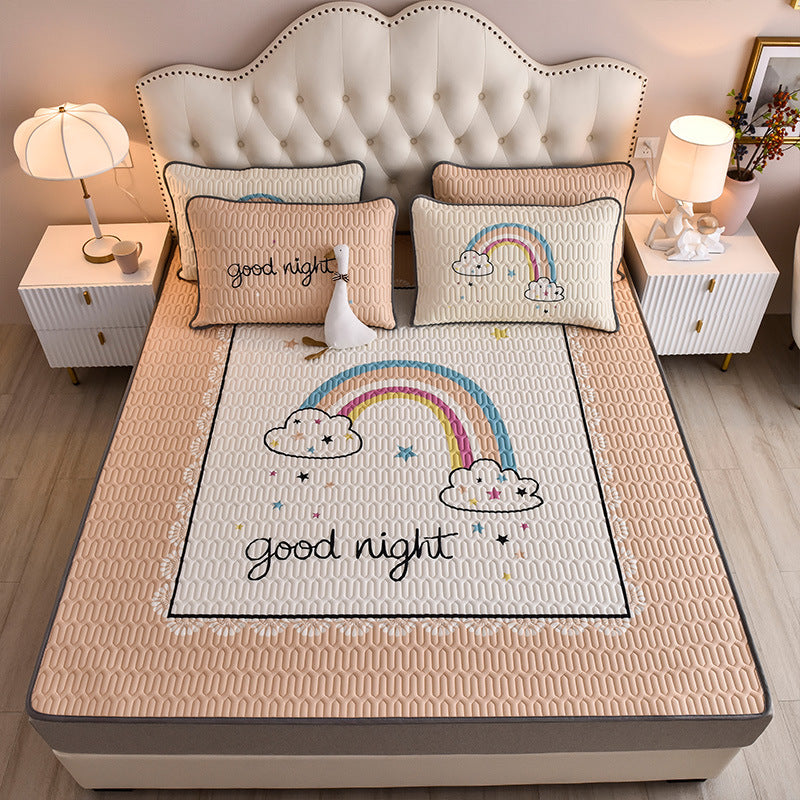 Parure de lit pour enfant 90x190cm. Bed Mattress Cover Silky Latex Pillowcase Set