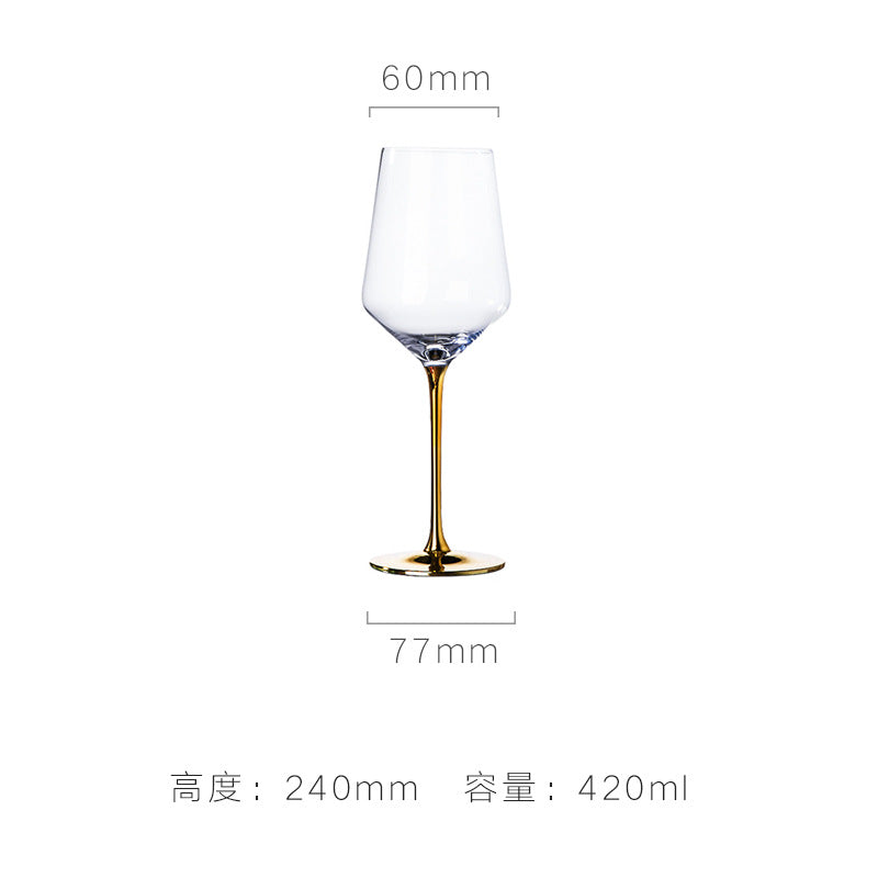 Verre à Champagne/vin en crystal. Creative Gold Plated Red Wine Glass Household High-end Crystal Glass