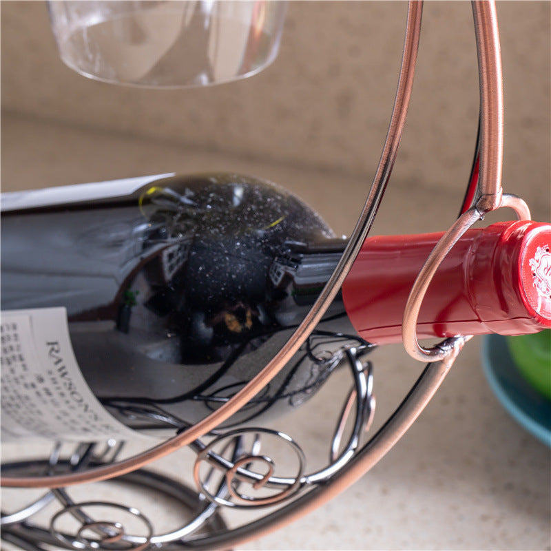 Support pour bouteille et verre de champagne. Creative Retro Wine Rack European Style.