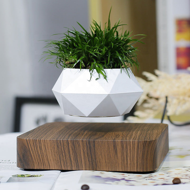 Pot de fleur flottant magnétique. Floating Geometric Magnetic Levitating Decor.