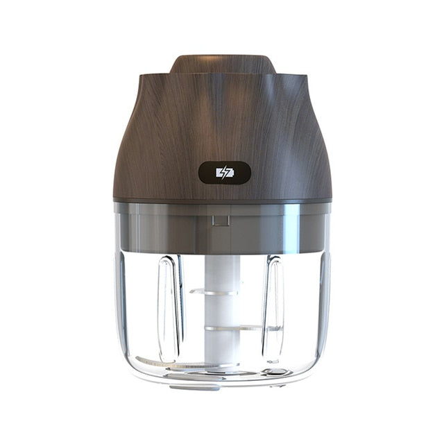 Hachoir électrique mobile avec port USB. Electric Wood Grain Kitchen Chopper Mini USB