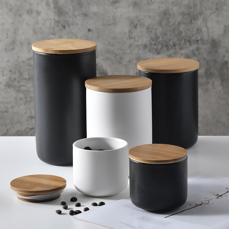 Boite de rangement pour condiments en Céramique. Nordic Ceramic Airtight Jar Kitchen.
