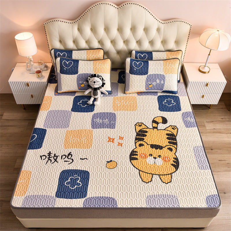 Parure de lit pour enfant 90x190cm. Bed Mattress Cover Silky Latex Pillowcase Set