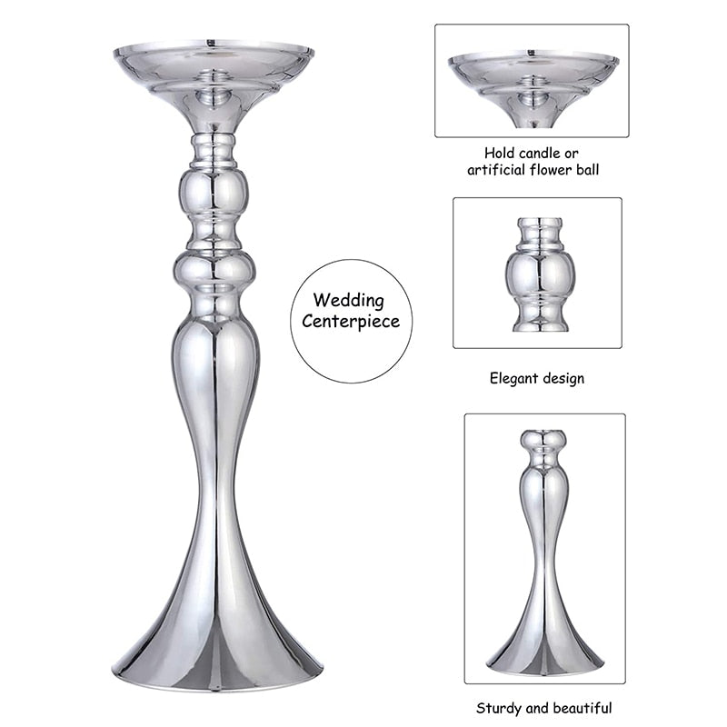 Centre de table pour réception. Centerpiece Flower Candle Holders Wedding Party Decoration.