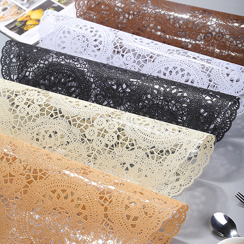 Round Lace Flower PVC Coaster Mat Placemats