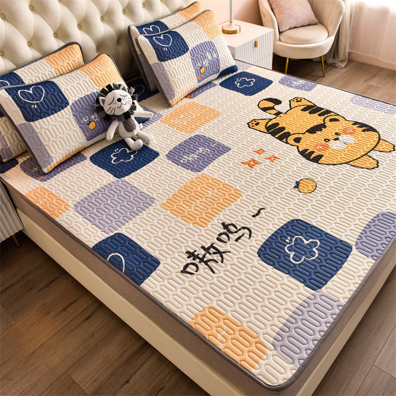 Parure de lit pour enfant 90x190cm. Bed Mattress Cover Silky Latex Pillowcase Set