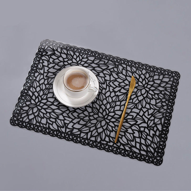 Round Lace Flower PVC Coaster Mat Placemats