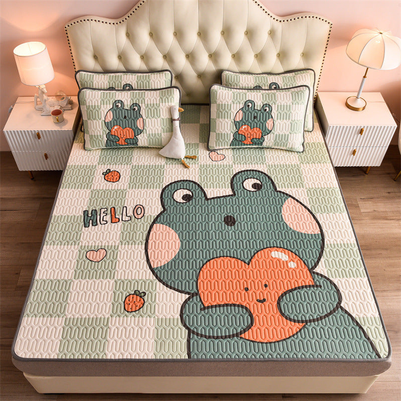 Parure de lit pour enfant 90x190cm. Bed Mattress Cover Silky Latex Pillowcase Set