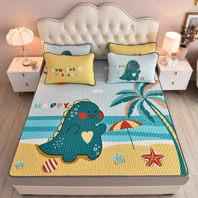 Parure de lit pour enfant 90x190cm. Bed Mattress Cover Silky Latex Pillowcase Set