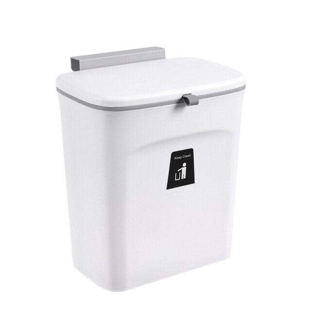 Poubelle miniature pour cuisine. Kitchen Sliding Cover Trash Can Wall-Mounted.