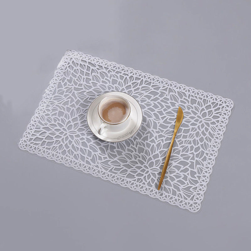 Round Lace Flower PVC Coaster Mat Placemats