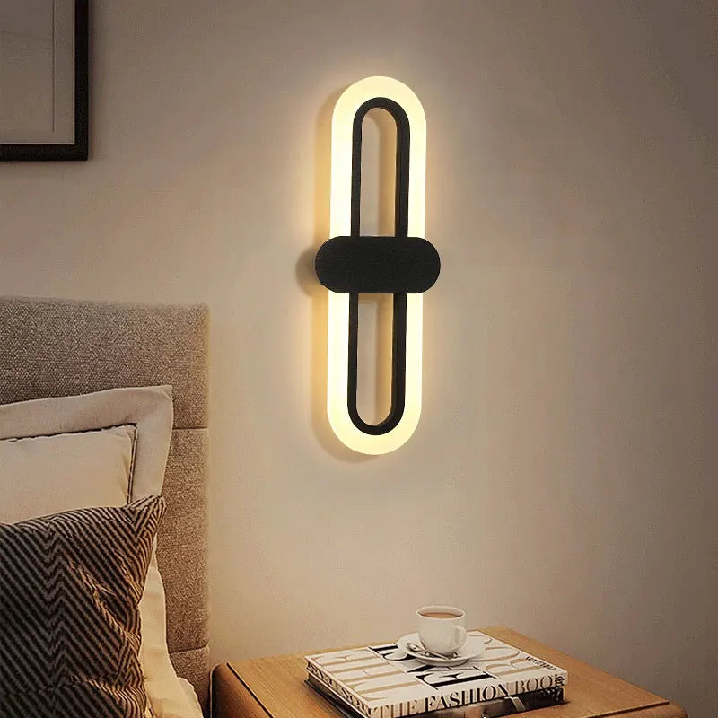 3-color LED wall lamp, minimalist. Minimalist living room wall led three-color changing, balcony lamp.