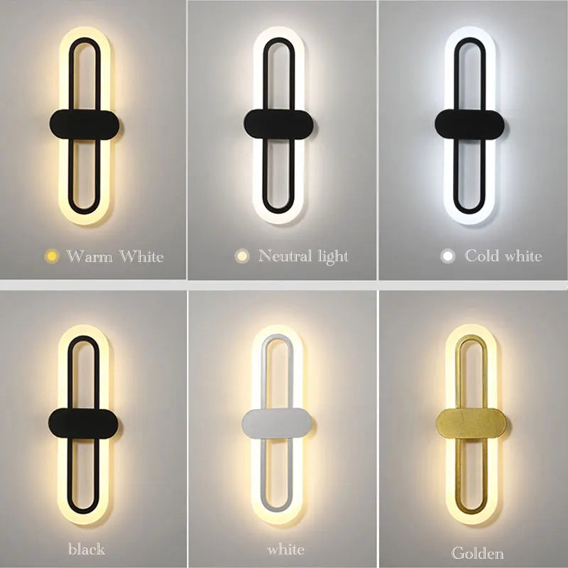 3-color LED wall lamp, minimalist. Minimalist living room wall led three-color changing, balcony lamp.