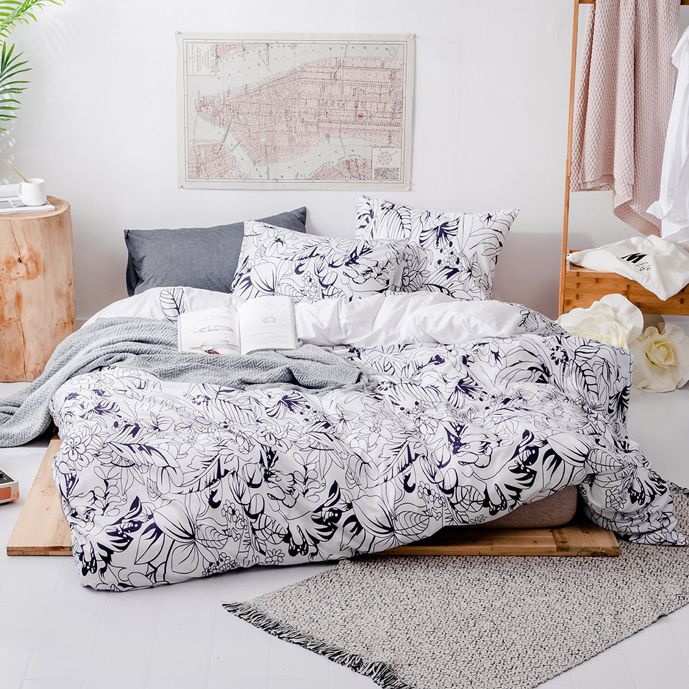 3-piece bedding set. Modern Print Bedding Set: Duvet Cover and Pillowcases.