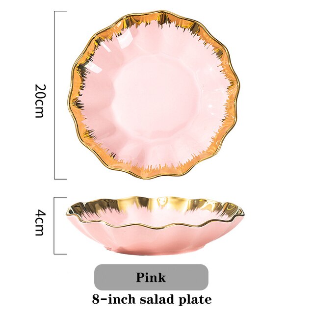 Plat luxueux en céramique. Ceramics Vegetable Fruit Salad Bowls And Plates.