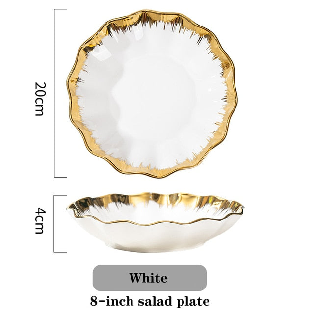 Plat luxueux en céramique. Ceramics Vegetable Fruit Salad Bowls And Plates.