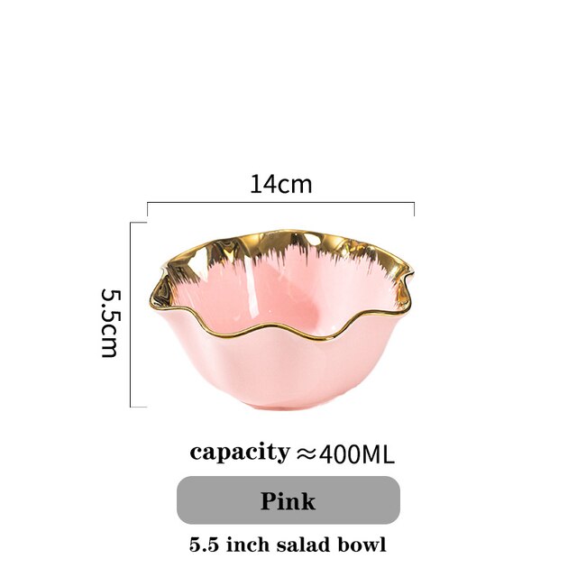 Plat luxueux en céramique. Ceramics Vegetable Fruit Salad Bowls And Plates.