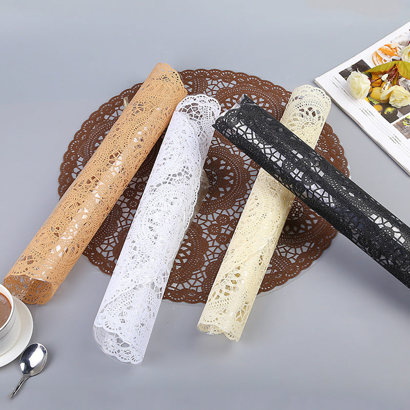 Round Lace Flower PVC Coaster Mat Placemats